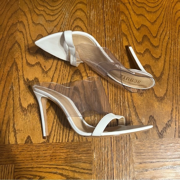 Schutz Adriana Lima Naked Mule Heels Sz EU 38 or US 7 - Picture 8 of 15